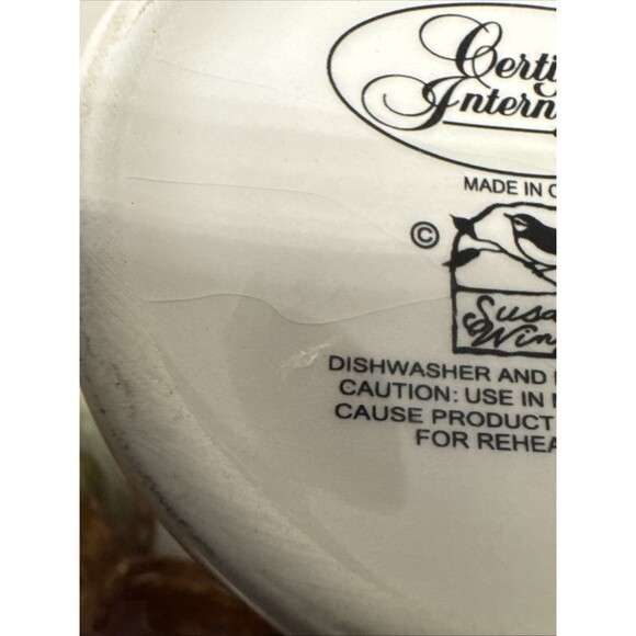 Susan Winget Certified International Gilded Wine (2) Mugs Grapes Vineyard Discon - Picture 6 of 7